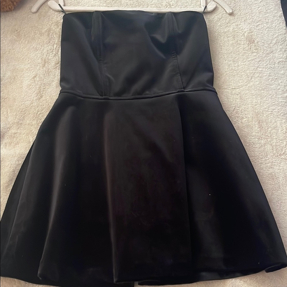 Zara Black Strapless Fit and Flare Cocktail Dress